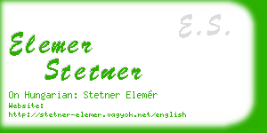 elemer stetner business card